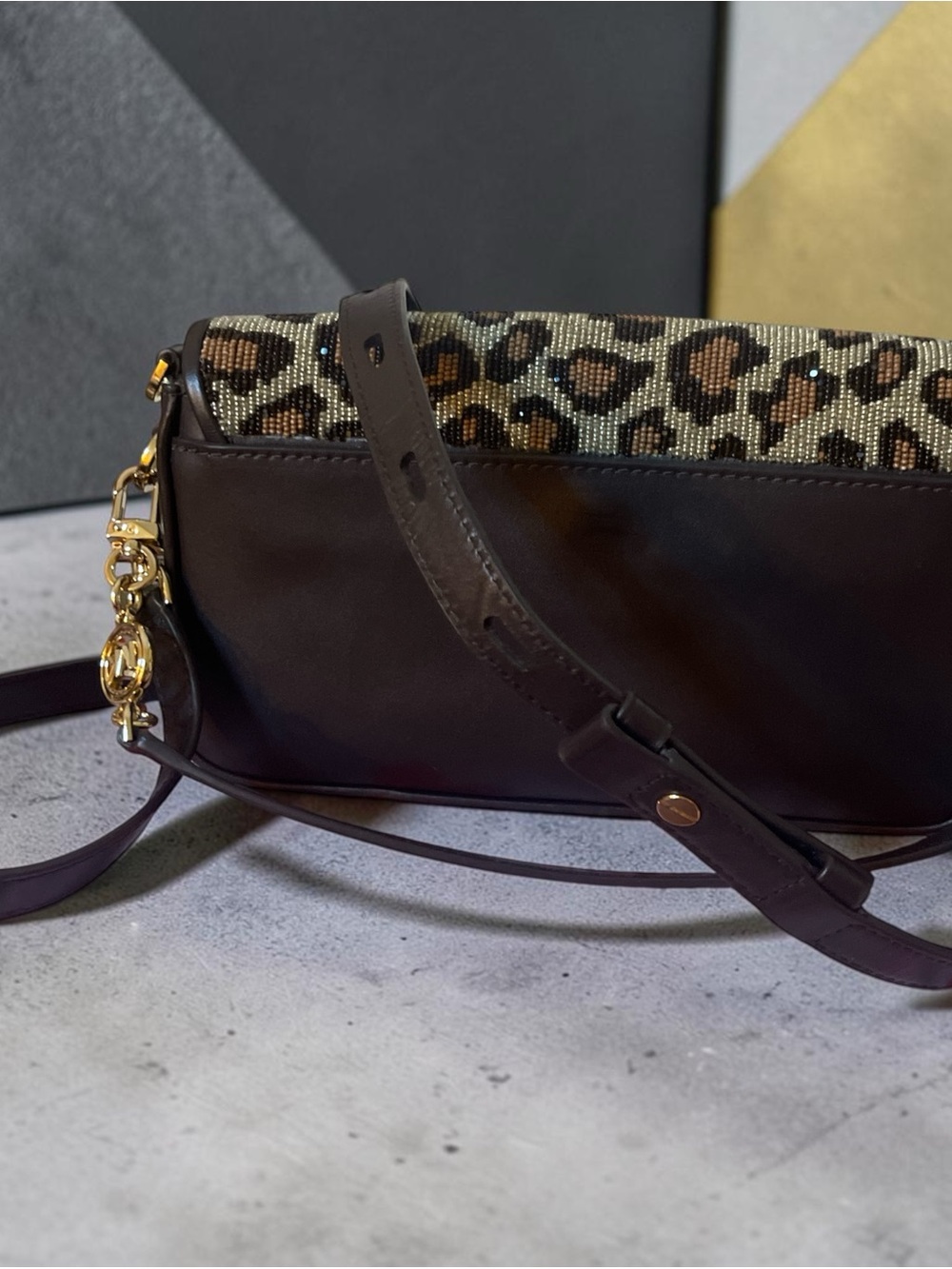 NWT Michael Kors Bradshaw beaded limited edition leopard bag - Picture 2 of 14